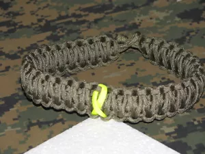*paracord "support our troops" chocker yellow ribbon military 550 king cobra 16" - Picture 1 of 1