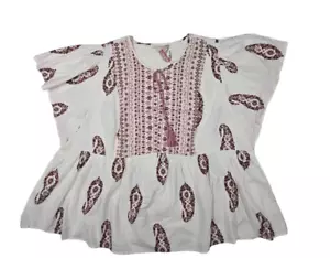 Knox Rose Paisley Flatterärmel Bluse 3X - Bild 1 von 4