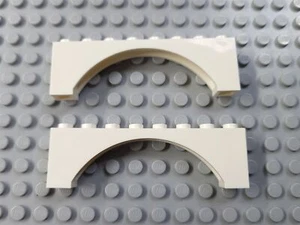 LEGO Lot of 2 White 1x8x2 Raised Arch Brick Pieces - Picture 1 of 1