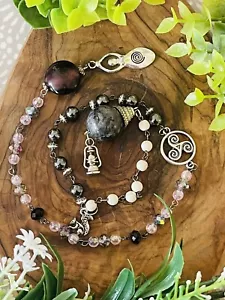 Spirit of Hestia Greek Goddess Rosary -Pagan Wicca Witch Hematite Howlite Stones - Picture 1 of 7