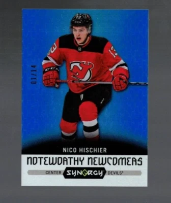 Nico Hischier 2017-18 Upper Deck Synergy Hockey Noteworthy Newcomers #d 01/14 - Image 1 of 2