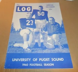 1960 PUGET SOUND vs PACIFIC LUTHERAN FOOTBALL GAME PROGRAM LOGGERS LUTES UPS PLU - Picture 1 of 7