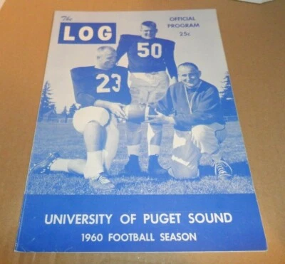 1960 PUGET SOUND vs PACIFIC LUTHERAN FOOTBALL GAME PROGRAM LOGGERS LUTES UPS PLU - Image 1 of 4
