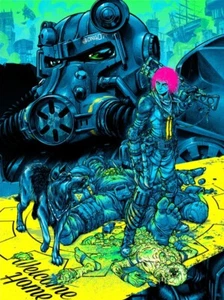 Fallout 4 Boston Brotherhood of Steel Vault Tec Screen Print Fluorescent 18x24 - Picture 1 of 1