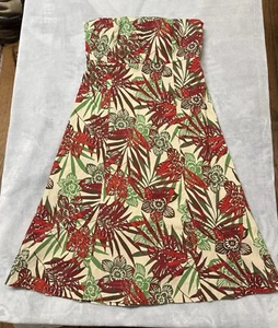 Vintage Y2K GAP Womens Tropical Floral Strapless Dress w/ Built In Bra sz 10 🔥 - Picture 1 of 9