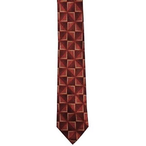 Stanley Blacker 100% Silk Boys' Geometric Neck Tie Brownish Red 2 3/4" x 52" - Picture 1 of 2