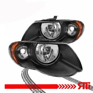 For Chrysler Town & Country Black Clear Headlights w/Amber Replacement Lamp - Picture 1 of 3