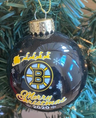 Boston Bruins 2020 bola de vidrio adorno de Navidad - NUEVO - ENVÍO GRATUITO Foto 1 de 2