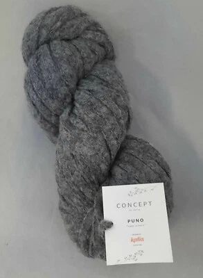 (129,90€/ kg): 100 g 100g katia PUNO, Fb.76 grau, dickes, flauschiges Garn #4776 - Bild 1 von 3
