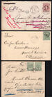 Costa Rica 1891/94, No. Sc 28, 38 (3x), 3 covers from San Jose, redirected