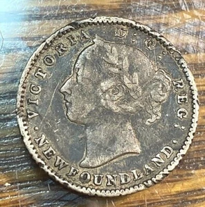 1882-H Newfoundland 10 Cents Original VF Details Scarce Mintage 20,000 CHN - Picture 1 of 2