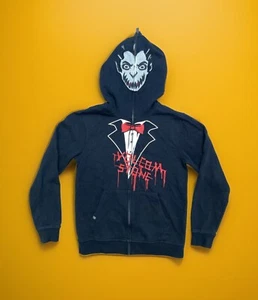 VOLCOM YOUTH XL FEAR SLIM MASK SWEATSHIRT, FULL ZIP Dracula HOODIE, BLACK, 18/20 - Picture 1 of 22