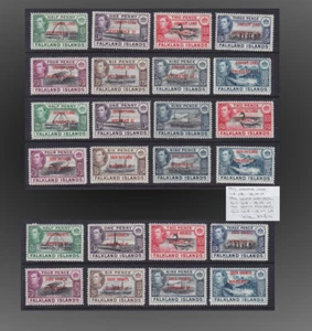 1944 FALKLAND ISLAND LOT THREE COMPLETE ISSUES LITTLE H.SCT. 2L1-8,5L1-8,4L1-8 - Picture 1 of 1