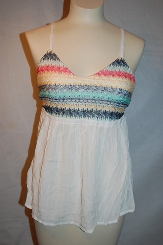 OFF WHITE Canotta Jr donna OFF WHITE BABYDOLL elegante PIZZO ALL'UNCINETTO corallo verde acqua giallo M 7 9