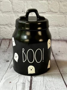 🎃NEW! Rae Dunn 2023 Black BOO! Ghosts Jar - Picture 1 of 6