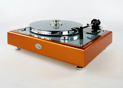Platine Restaurée Thorens TD160 MKII Orange Et Bleu Glacé Métallique - Photo 1/4