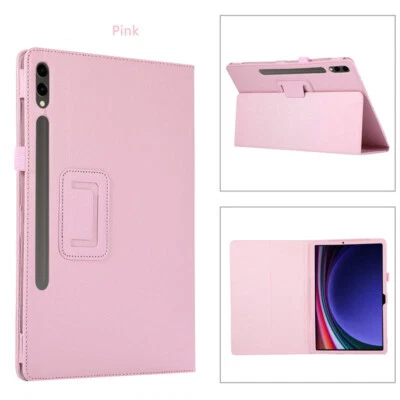 Funda con soporte de cuero plegable abatible para tablet Samsung Galaxy Tab S9 S9+ 2023 Foto 1 de 4