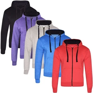 Femmes Uni Fermeture Éclair Coloré Sweat Polaire Capuche Veste Capuche Haut - Bild 1 von 11