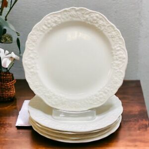 VTG Edwin M. Knowles China Co White Bread Butter Plate(s) 6.5” Scalloped Floral