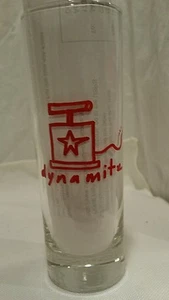 TUMBLER 6oz CLEAR WITH RED LETTERING 'DYNAMITE" - Picture 1 of 2
