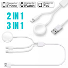 For Apple Watch Series 1 2 3 4 iPhone Charger 3 in 1 Magnetic USB Charging Cable