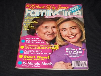 1993 MAY 18 FAMILY CIRCLE MAGAZINE - HILLARY CLINTON & MOM COVER - L 10420 - Image 1 of 2