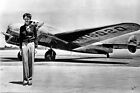 New 5x7 Photo: Flight Pioneer Amelia Earhart with her Lockheed Electra Airplane