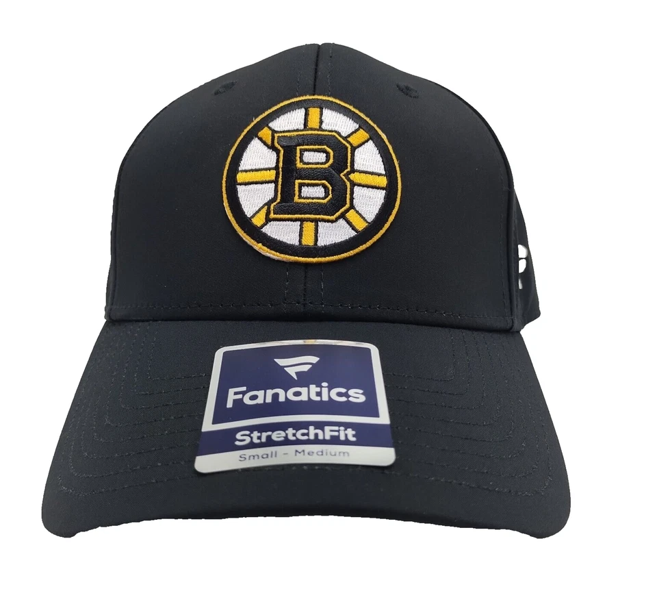 Boston Bruins Fanatics Authentic Stretch Fit Flex Cap Hat Black Large/Medium