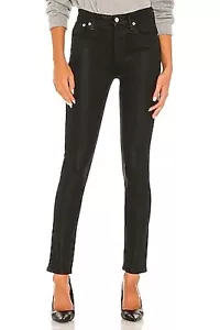RAG & BONE Nina High Rise Skinny in Coated Black Size 28 - Picture 1 of 9