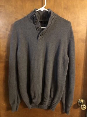 Suéter Henley Manga Larga Algodón Sean John Para Hombres Talla L Gris Brezo Botón Foto 1 de 4