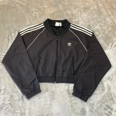 Adidas Adicolor Classics Cropped Track Jacket Women's Medium Black GN2791 - Image 1 of 4