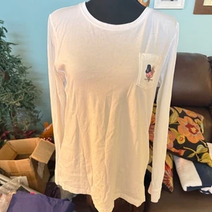 Vineyard Vines Womens White Long Sleeve Thanksgiving Turkey Whale T Shirt - Picture 1 of 4