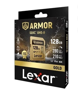 Lexar Professional ARMOR GOLD 128GB UHS-II V60 SDXC Memory Card NEW - Picture 1 of 5