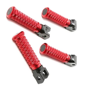 M-Grip Red Front Rear Foot Pegs For SV650 17 18 19 20 21 - Picture 1 of 5