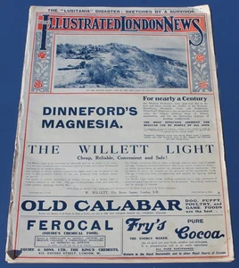 CUNARD LINE LONDON NEWS RMS LUSITANIA NUMMER MAI UM 1915 SELTEN - Bild 1 von 11