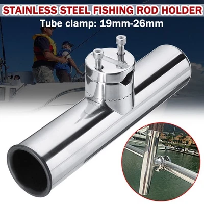 Edelstahl Bootsrutenhalter Reling Rutenhalter 19-26mm Angelrutenhalter Boot DE - Bild 1 von 4