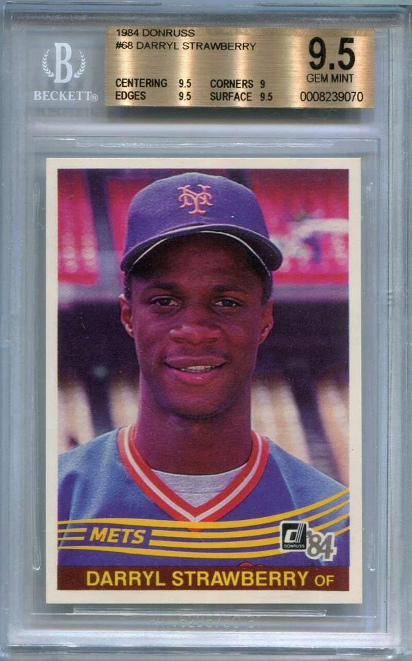 1984 Donruss 68 Darryl Strawberry Rookie BGS 9.5 GEM MINT - Image 1 of 1