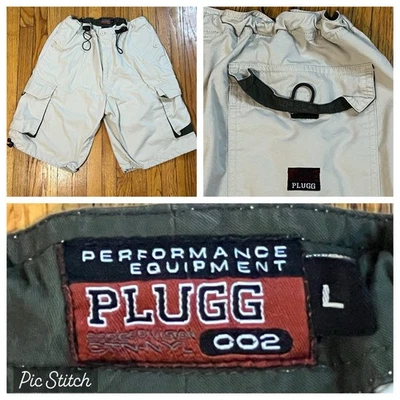 Pantalones Cortos de Carga Vintage Y2K Bronceados Plugg Performance Utilidad Patinador Sueltos Para Hombres Grandes Foto 1 de 4