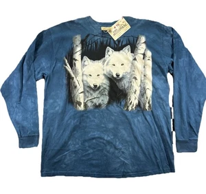 Camiseta De Colección Años 90 The Mountain Wolf NUEVA NUEVA CON ETIQUETAS Manga Larga XL Azul Bosque Naturaleza - Imagen 1 de 5