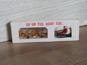 VTG 1995 Department 56 Up on the Roof Top Santa Claus Sleigh Reindeer Heritage - Picture 1 of 16