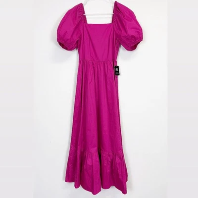 Maxi Vestido Express Para Mujer Pequeño Rosa Manga Abullonada Calado Elastizado Espalda Nuevo con Etiquetas Foto 1 de 4