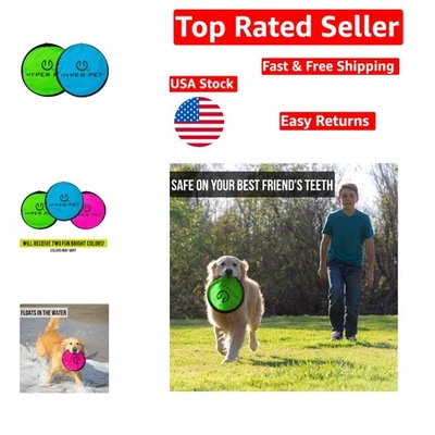 Flippy Flopper 9" Disco Volador Perro Juguete - Duradero, Flotador y Seguro para Dientes, Paquete de 2 Foto 1 de 4