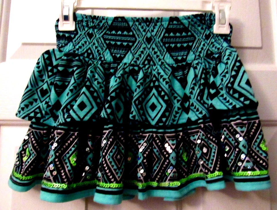 NIÑAS AZUL Y NEGRO LENTEJUELAS JUSTICIA SKORT TALLA 8 Foto 1 de 1