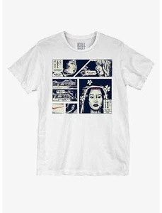 KILL BILL Cartoon Sketch Drawing Panels White T-Shirt NEW XS - Picture 1 of 1