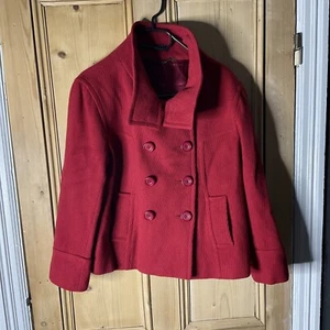 WOMENS RED LINEA BEAUTIFUL JACKET SIZE 16 - 80% WOOL - Picture 1 of 6