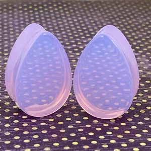 Lavender Opalite Teardrop Double Flare Plugs (STN-749) gauges PICK SIZE - Picture 1 of 4