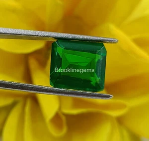 Piedra preciosa suelta con forma de esmeralda de turmalina verde térmica natural certificada de 12-15 quilates M - Imagen 1 de 5