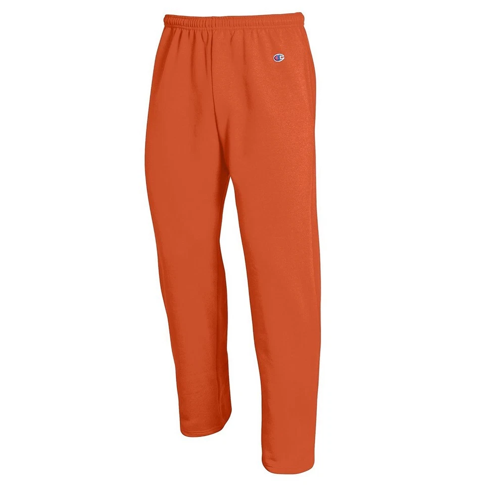 Champion Men's (Orange Crush) Powerblend Open Bottom Jersey Pants - Image 1 of 1