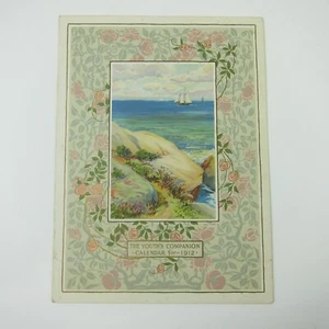 Youth’s Companion 1912 Calendar Perry Mason Co. Sailboats Lady Antique RARE - Picture 1 of 16