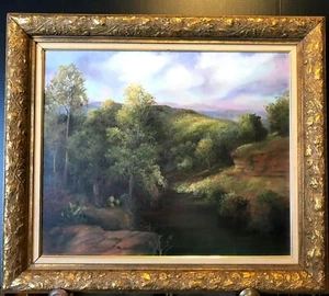 Lush River Canyon Landscape Original Norma Jones Jonzee 20x24 Oil Painting Art - Picture 1 of 5